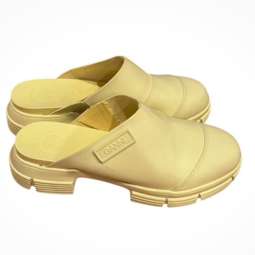 Ganni Unisex Platform Mule Clogs Pale Banana New with Dust Bag - Picture 2 of 11